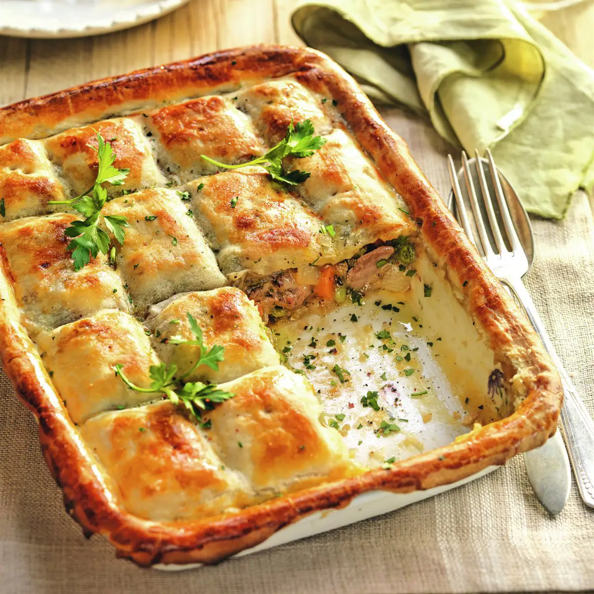 Pastel de carne de cordero con masa brisa