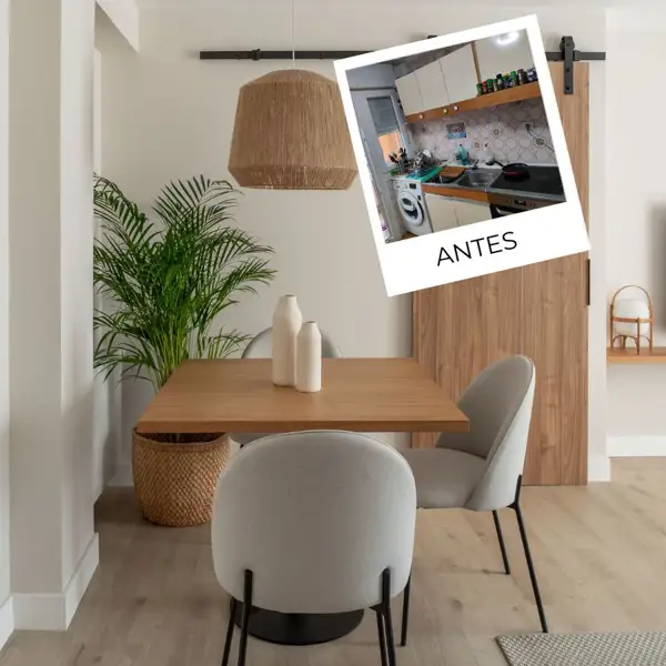 ANTES y DESPUÉS de piso desfasado (de 60m2) y sin estilo a pisazo rústico con toques modernos e ideas para aprovechar espacio 