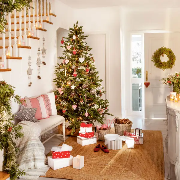 7 Ideas FABULOSAS para dar la bienvenida a la Navidad con un recibidor cálido y acogedor