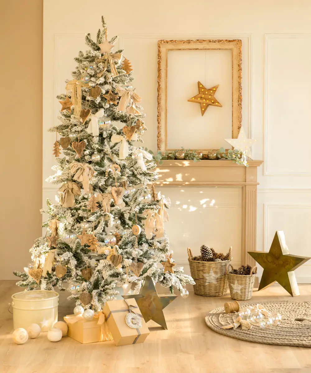 Árbol de Navidad nevado