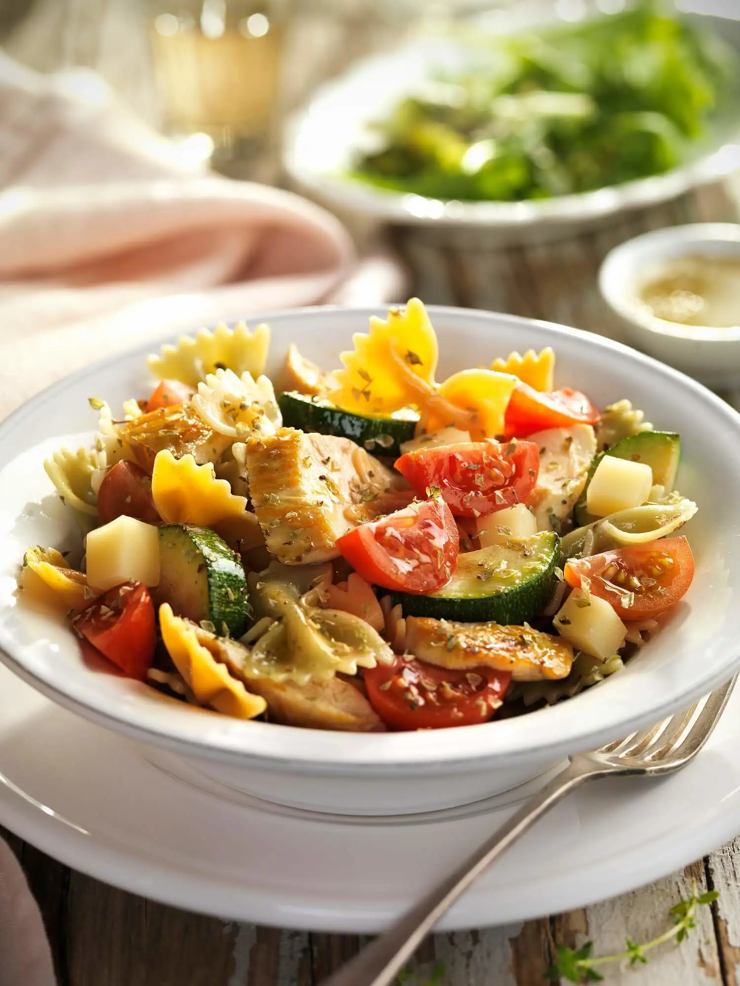 recetas con pollo ensalada de farfalle con pollo 