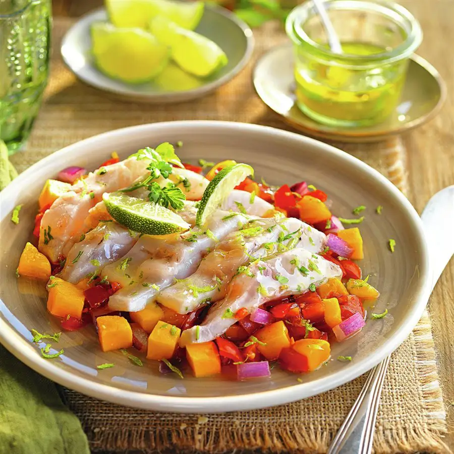 ceviche de lubina con mango 