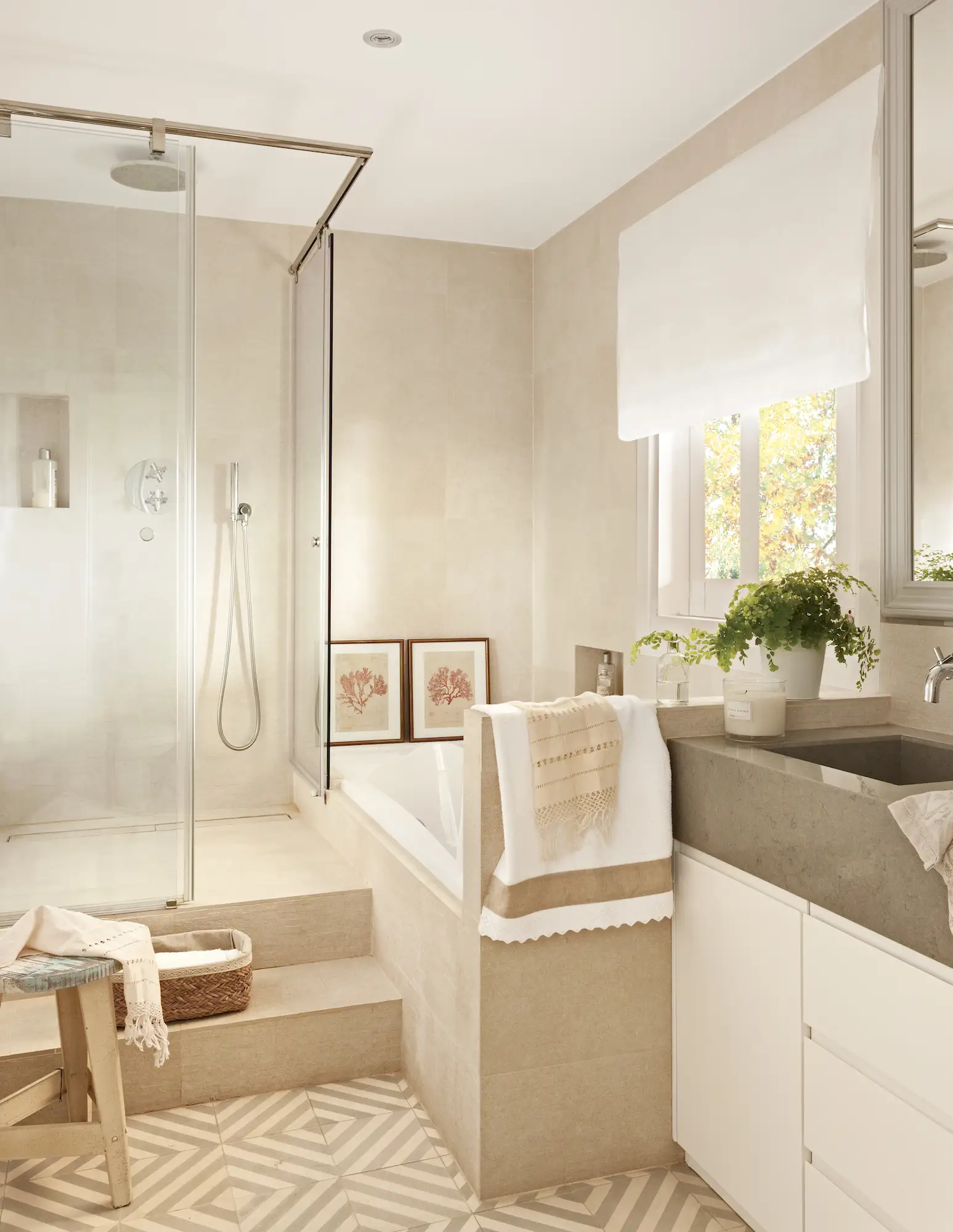 Baño en tono beige