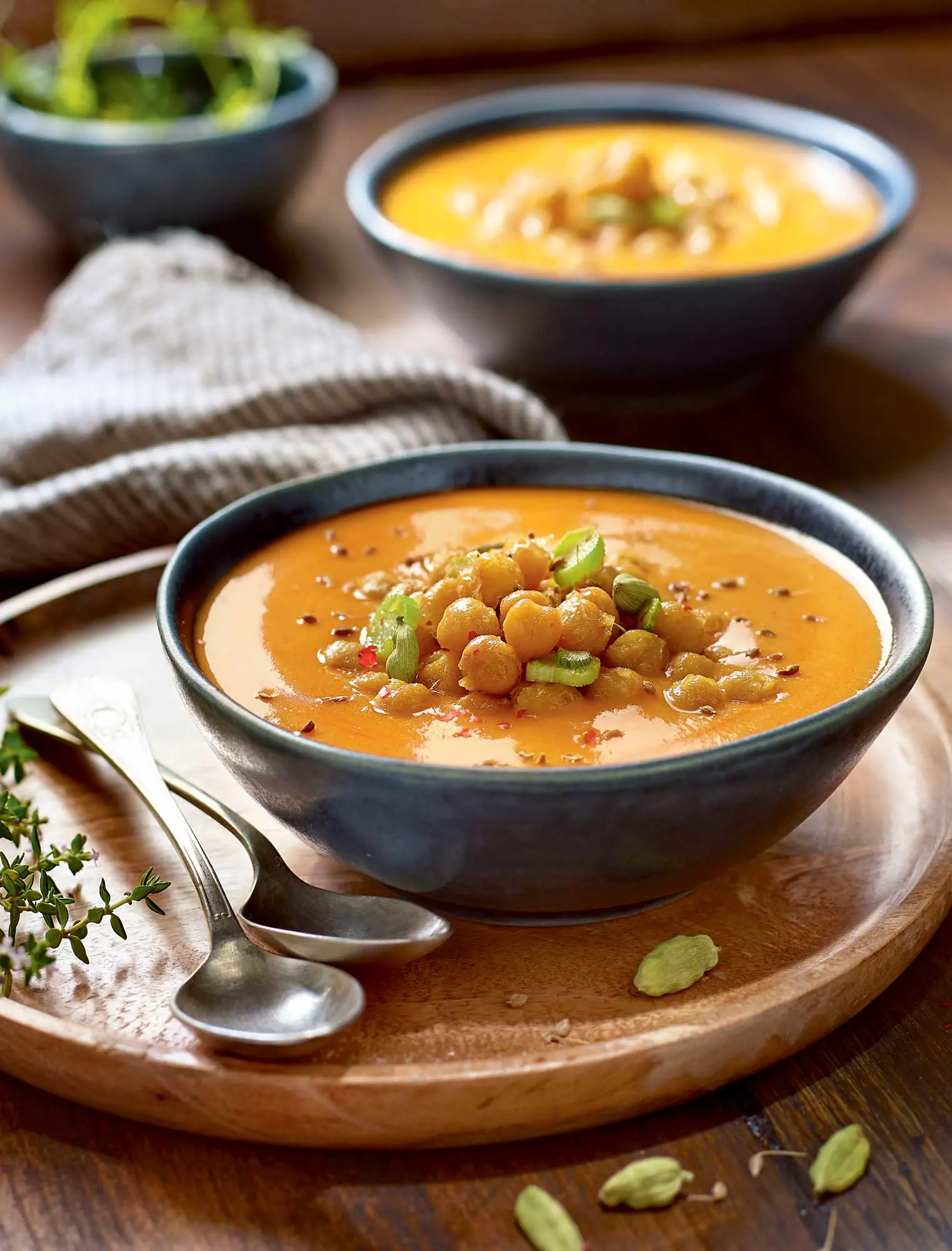 menú semana 5 crema de zanahoria con garbanzos