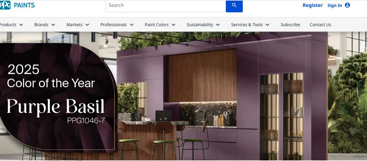 PPG paints color del an~o 2025