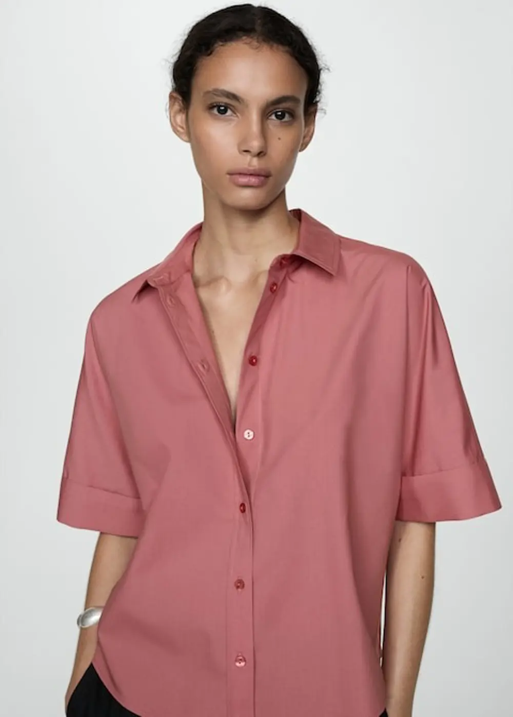 Camisa algodón rosa