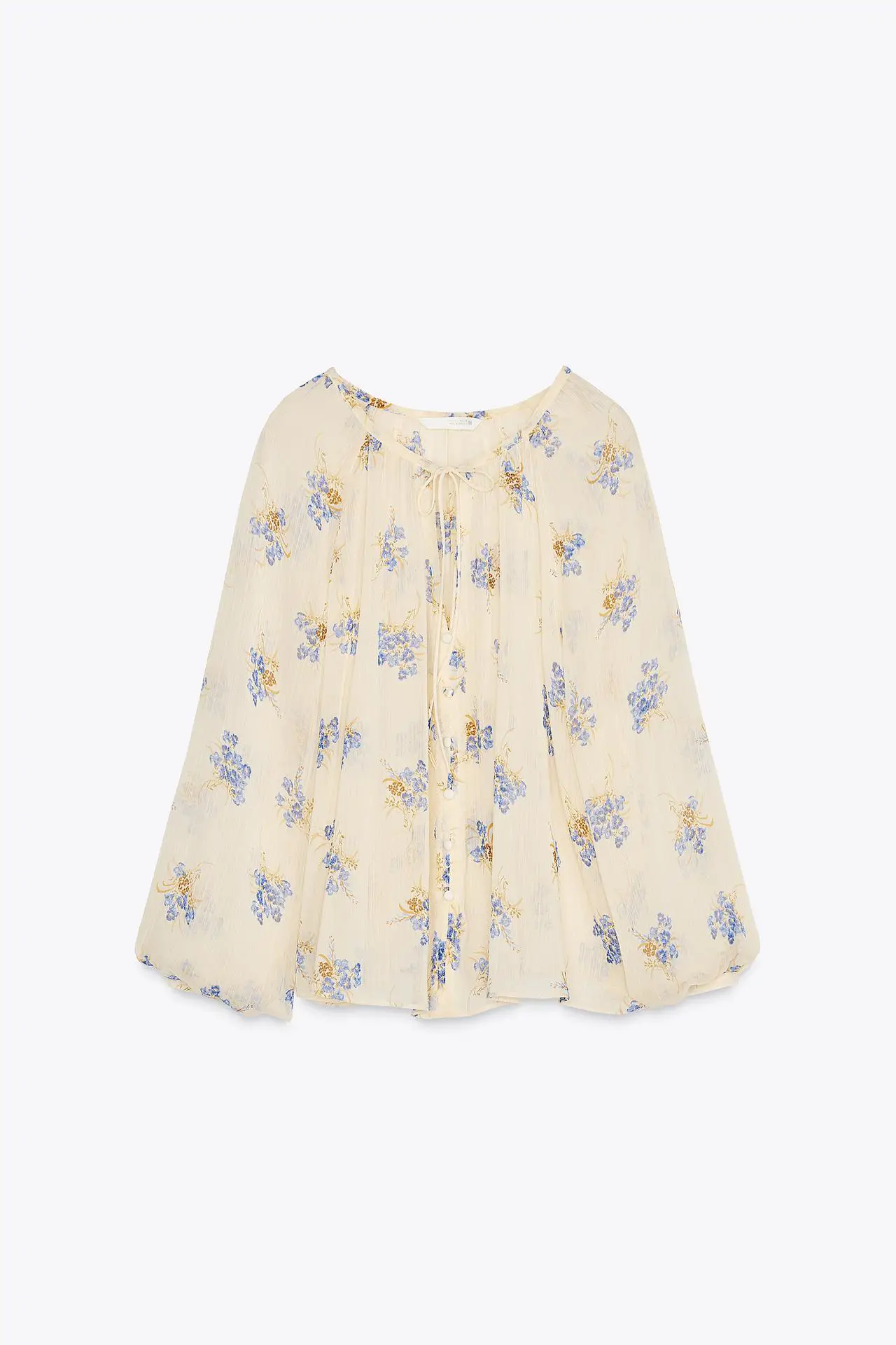 Blusa semitransparente con estampado floral