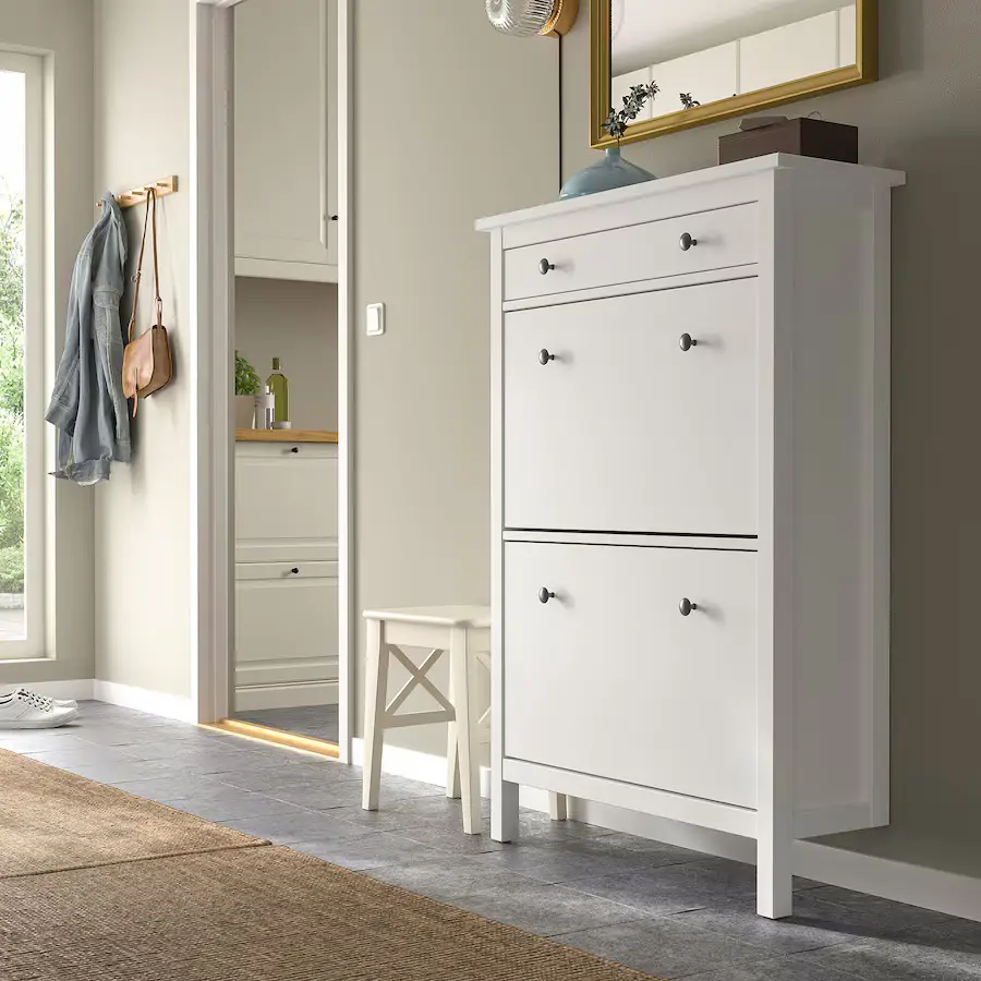 hemnes zapatero compartimentos fila doble blanco