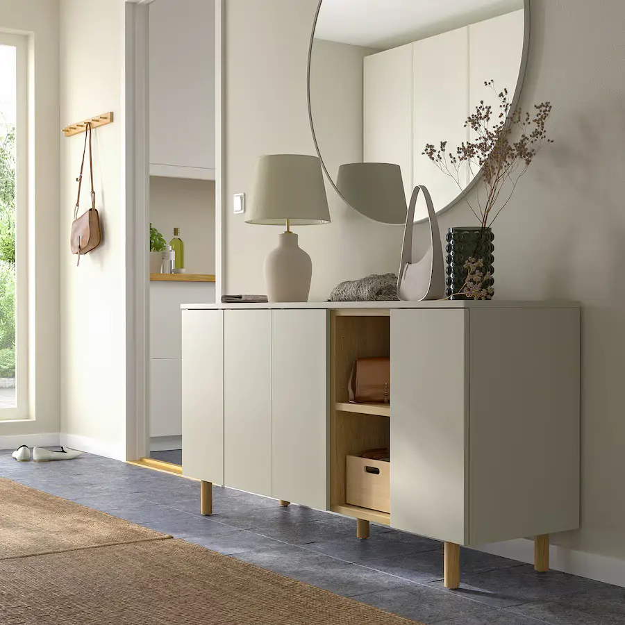 ledamot mueble almacenaje beige grisaceo  