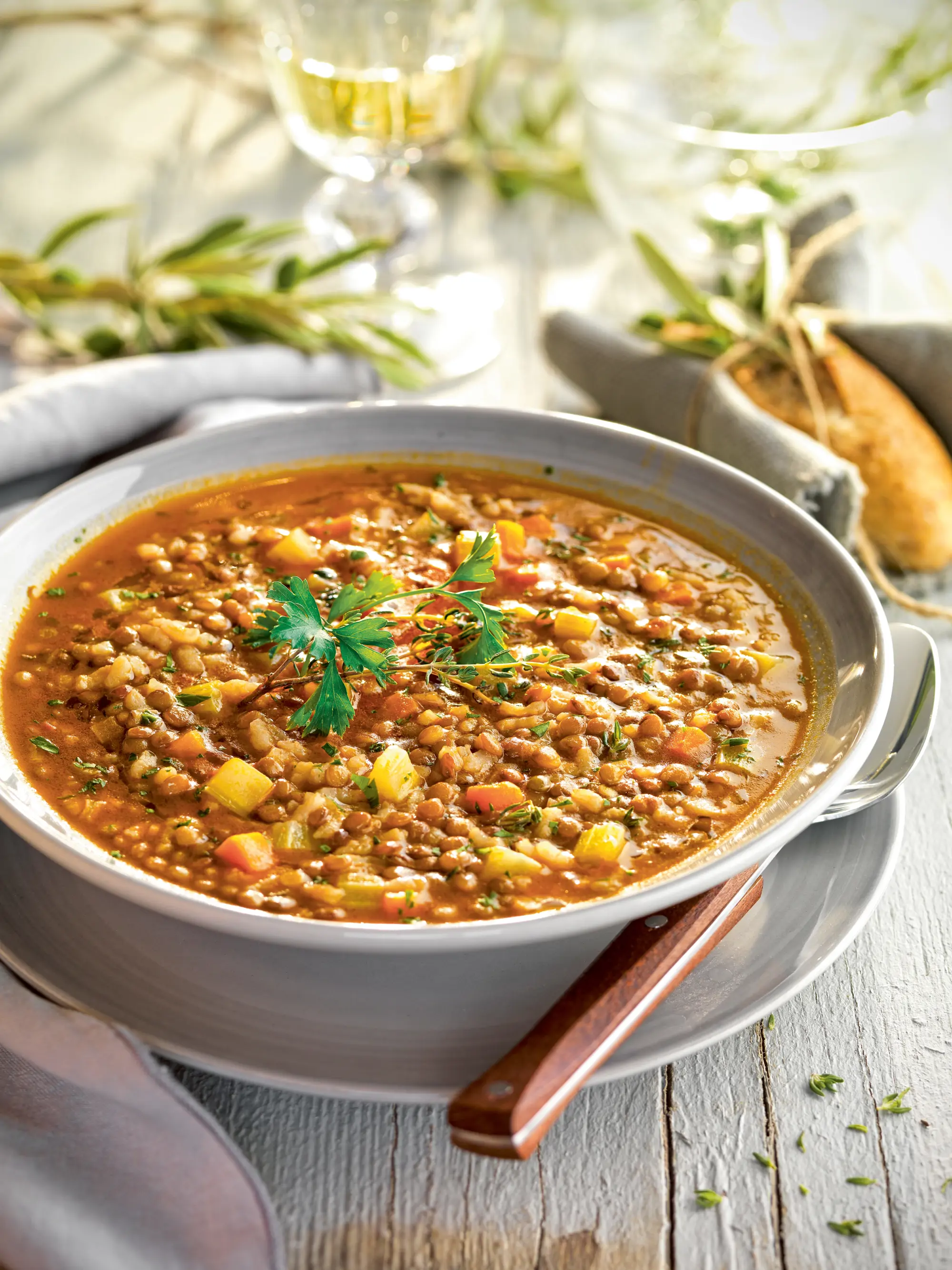 recetas de legumbres de la abuela Estofado de lentejas con arroz