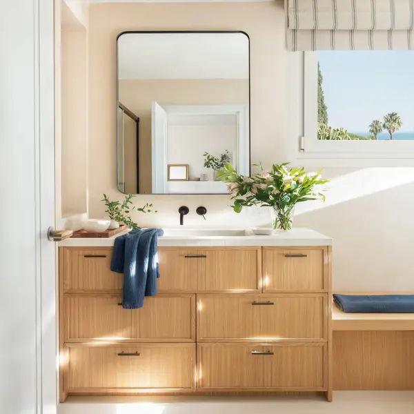 Adiós muebles blancos en el baño: 10 alternativas en tendencia para baños modernos y acogedores