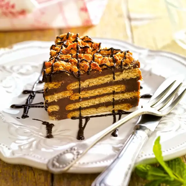 Tarta de galletas y natillas
