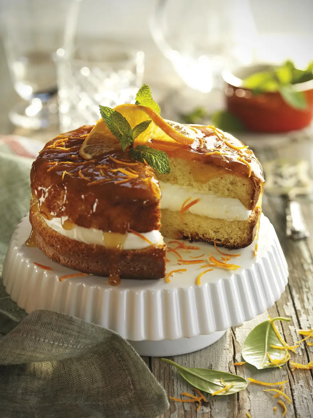 Bizcocho de nata y mandarina