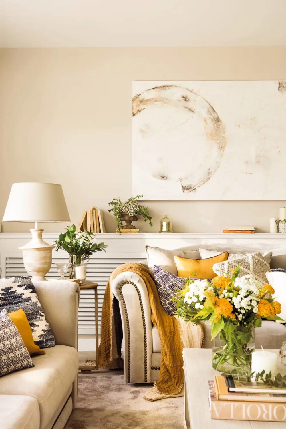 Salón pared beige