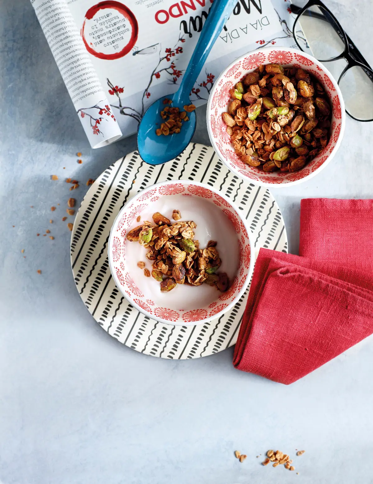 desayunos saludables Granola de pistacho con yogur