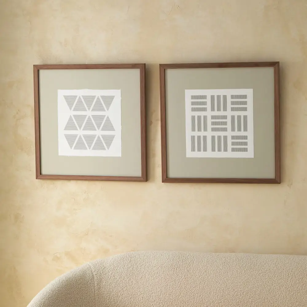 Set de dos cuadros con motivos geométricos