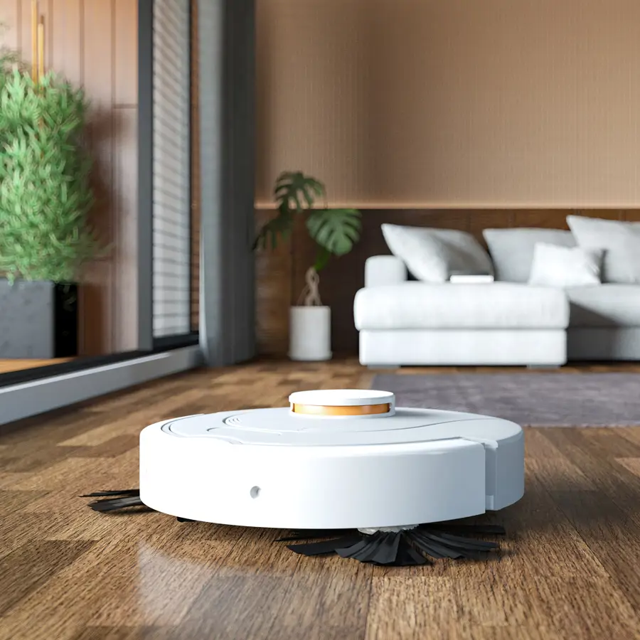 Robot aspirador en salón