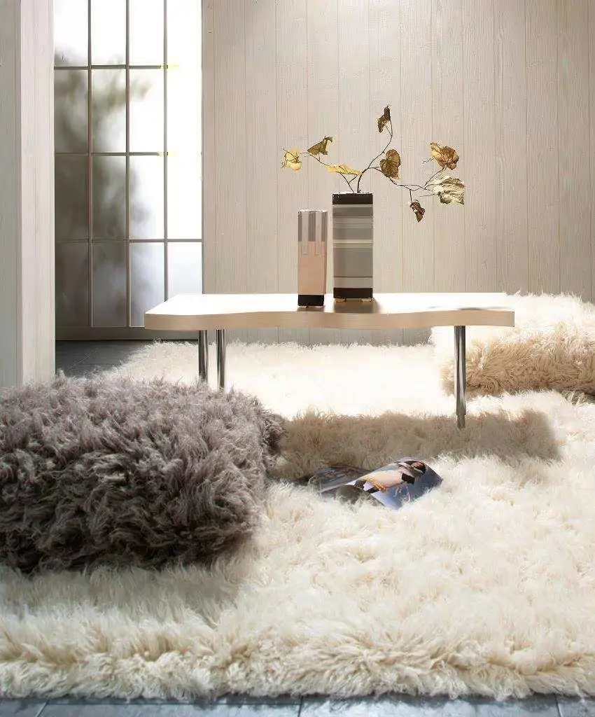 Maisons du Monde | Alfombra pelo largo tejida a mano