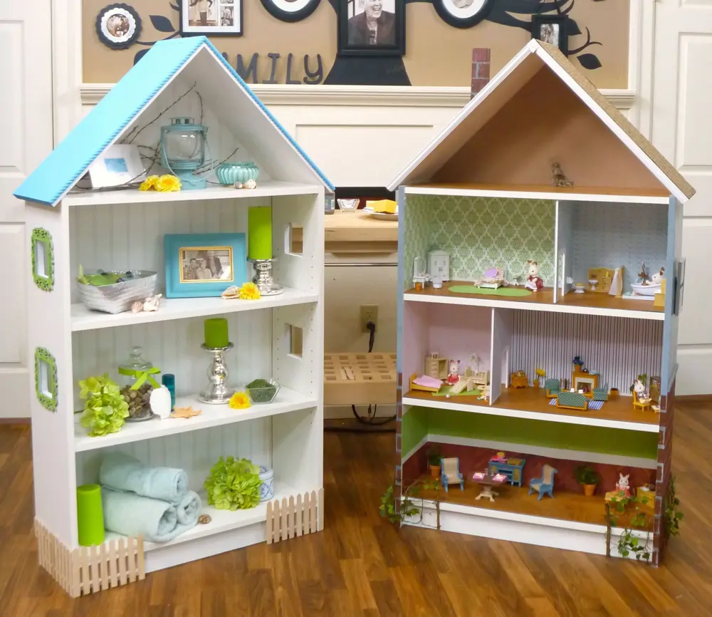 Hack de la estantería BILLY de IKEA como casitas de muñecas, vía Pinterest