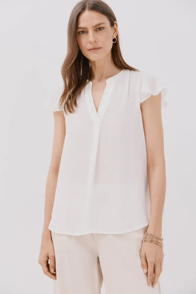 Blusa manga volante
