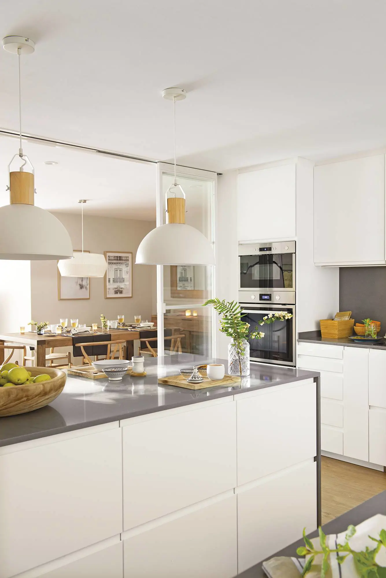 Cocina en 'L' con isla central