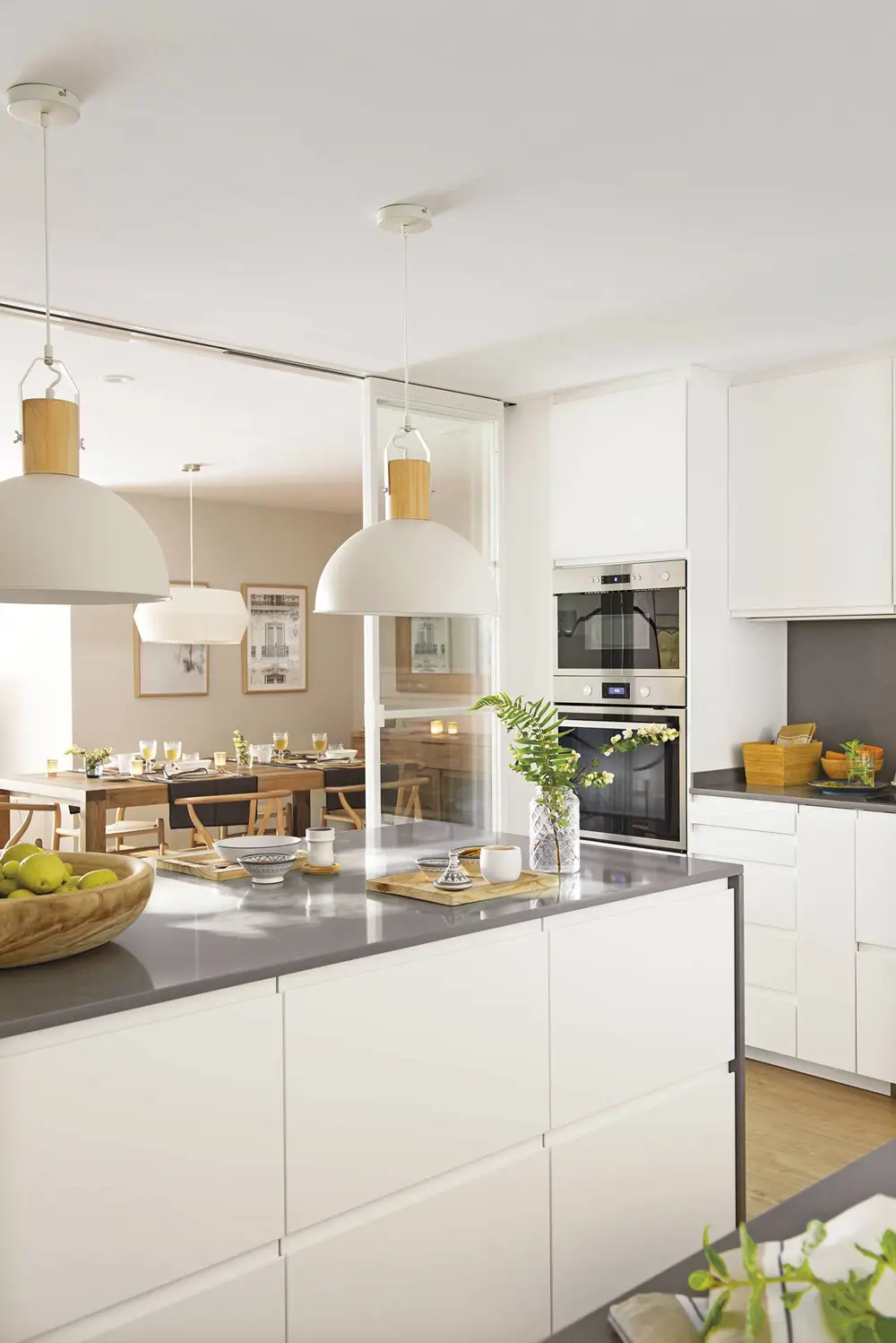 Cocina en 'L' con isla central
