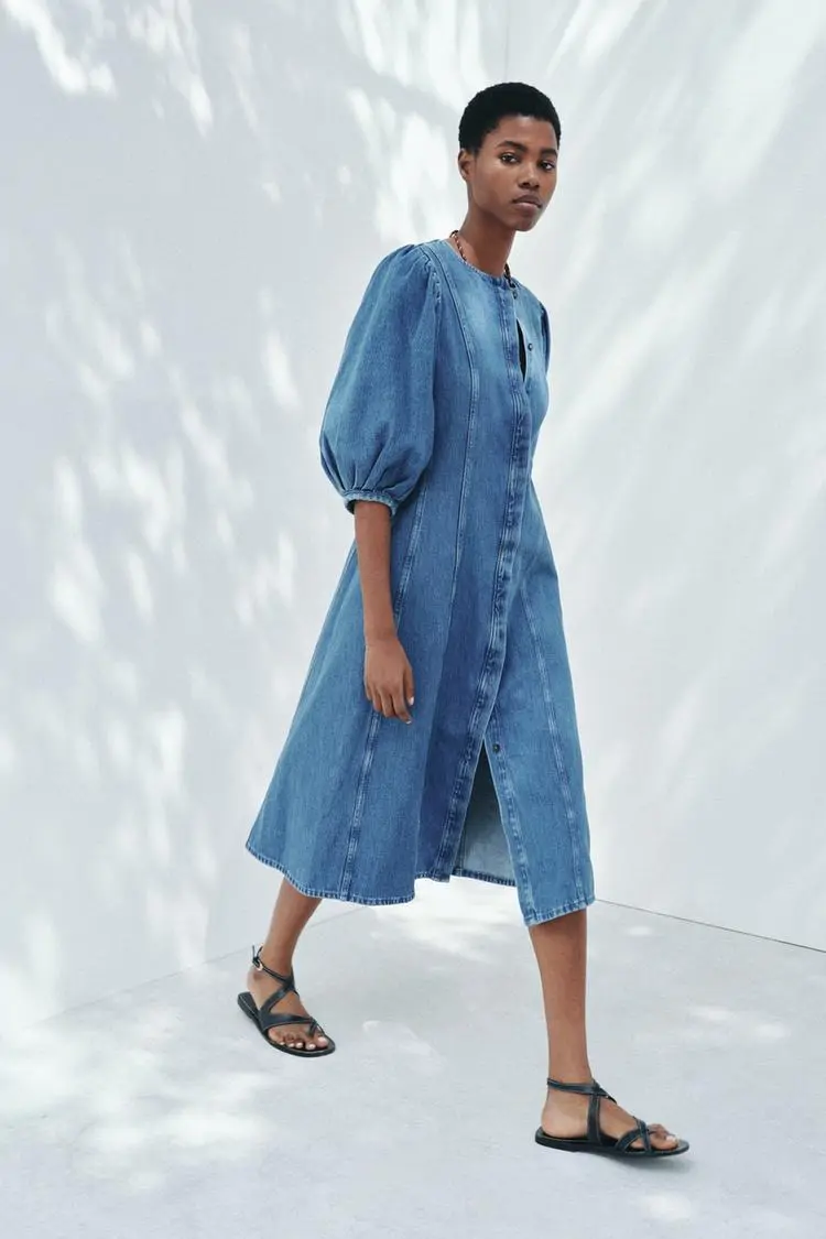 Vestido midi denim