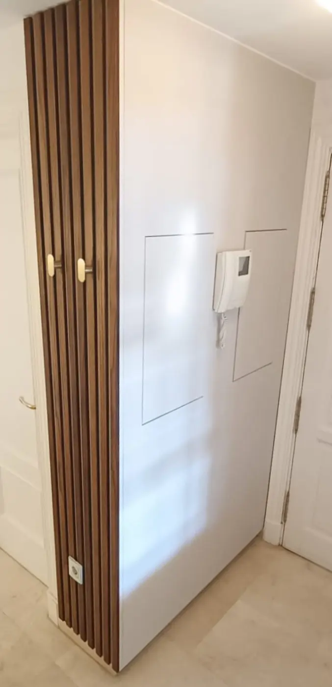 Panel lacado con puertas oculta