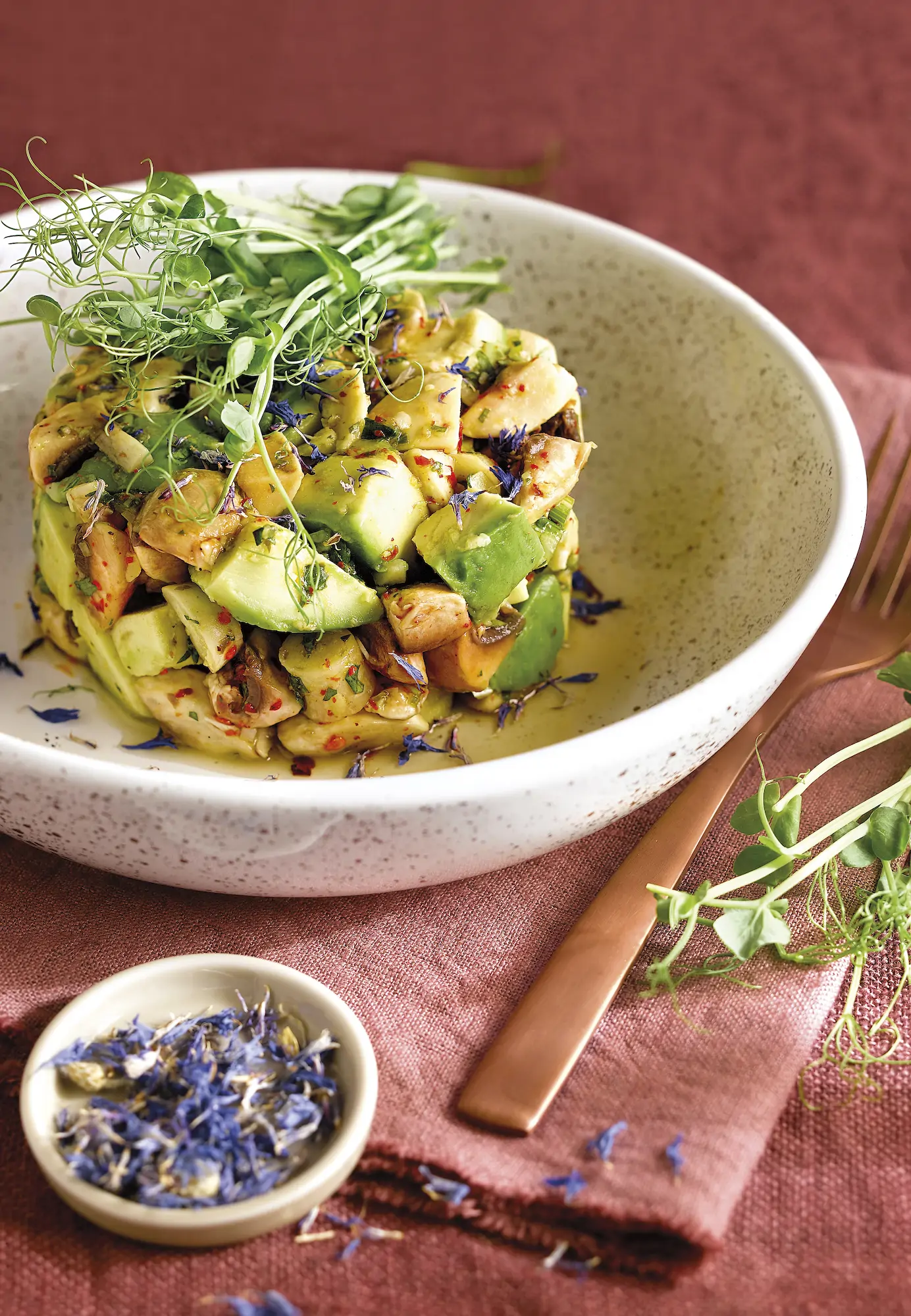 recetas fáciles y rápidas Ceviche de champiñones y aguacate