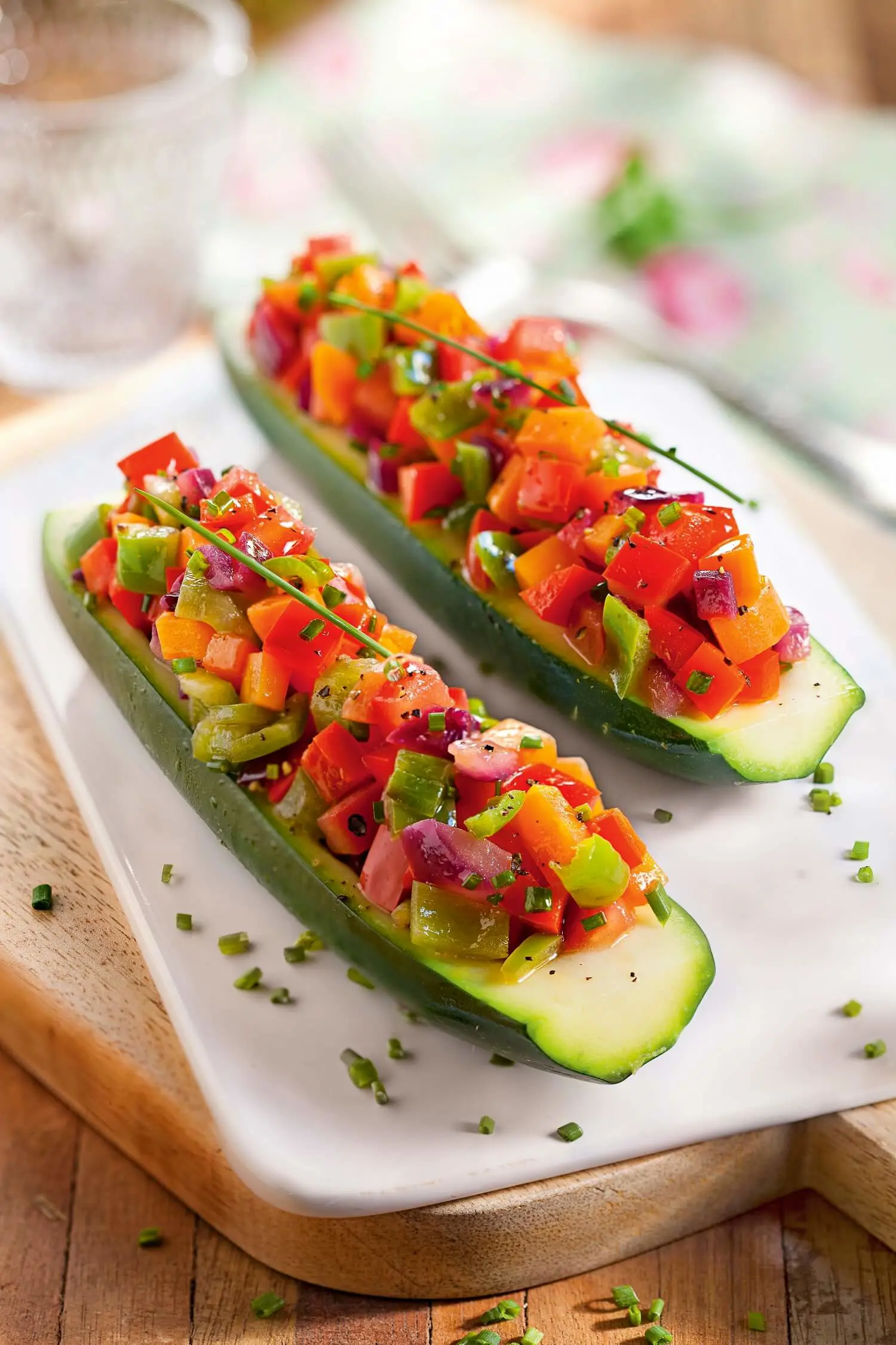 recetas freidora de aire Calabacines rellenos