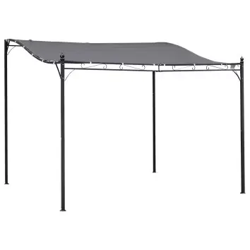 Pérgola con cubierta ondulada textil (297x297x250 cm)