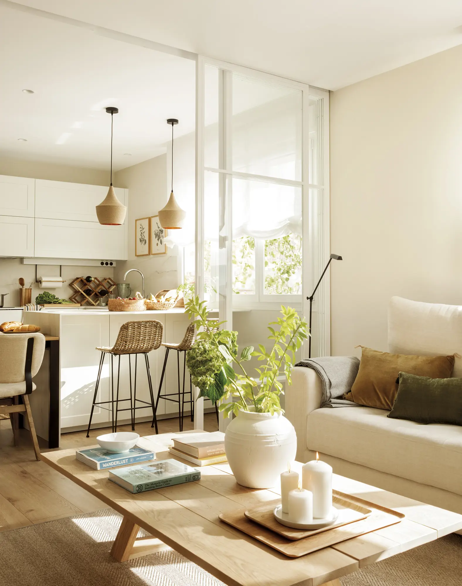 Cocina con puertas correderas. 