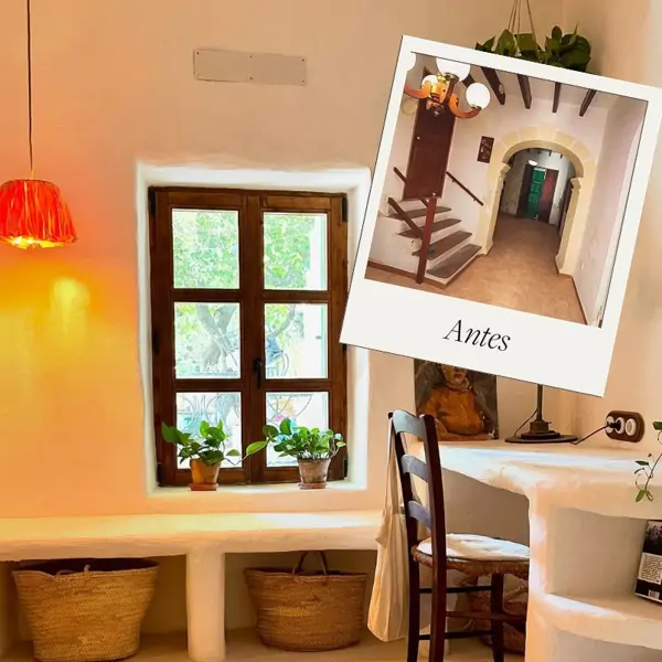 Una pareja compra una casa típica mallorquina en ruinas y la transforma con sus propias manos: ''Convertimos parte de la cochera en un baño e hicimos una cama de obra para el dormitorio''