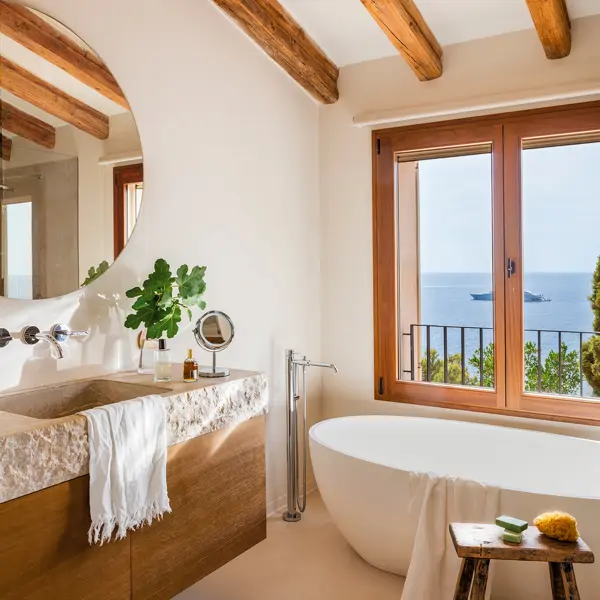 Más de 60 baños rústicos de El Mueble: madera, vigas, muebles vintage y mucho más