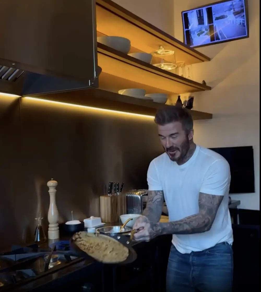 Beckham en la cocina de su casa