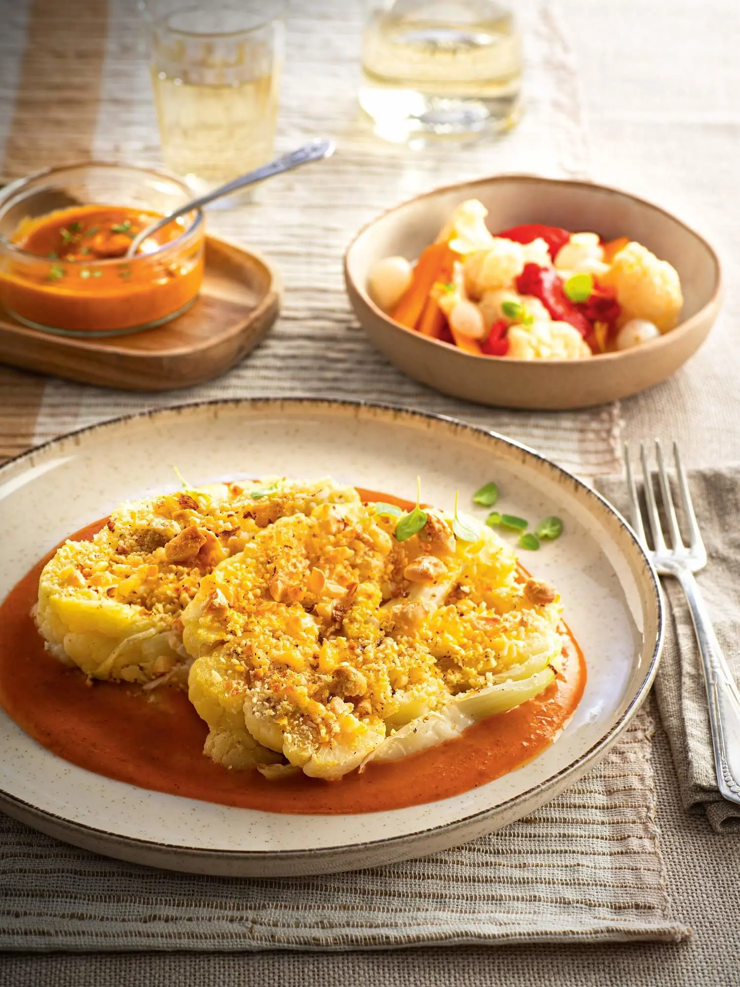 recetas con verduras Coliflor al horno con costra
