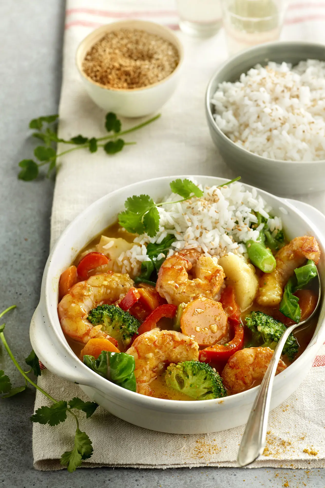 recetas con verduras Curry de verduras y gambas