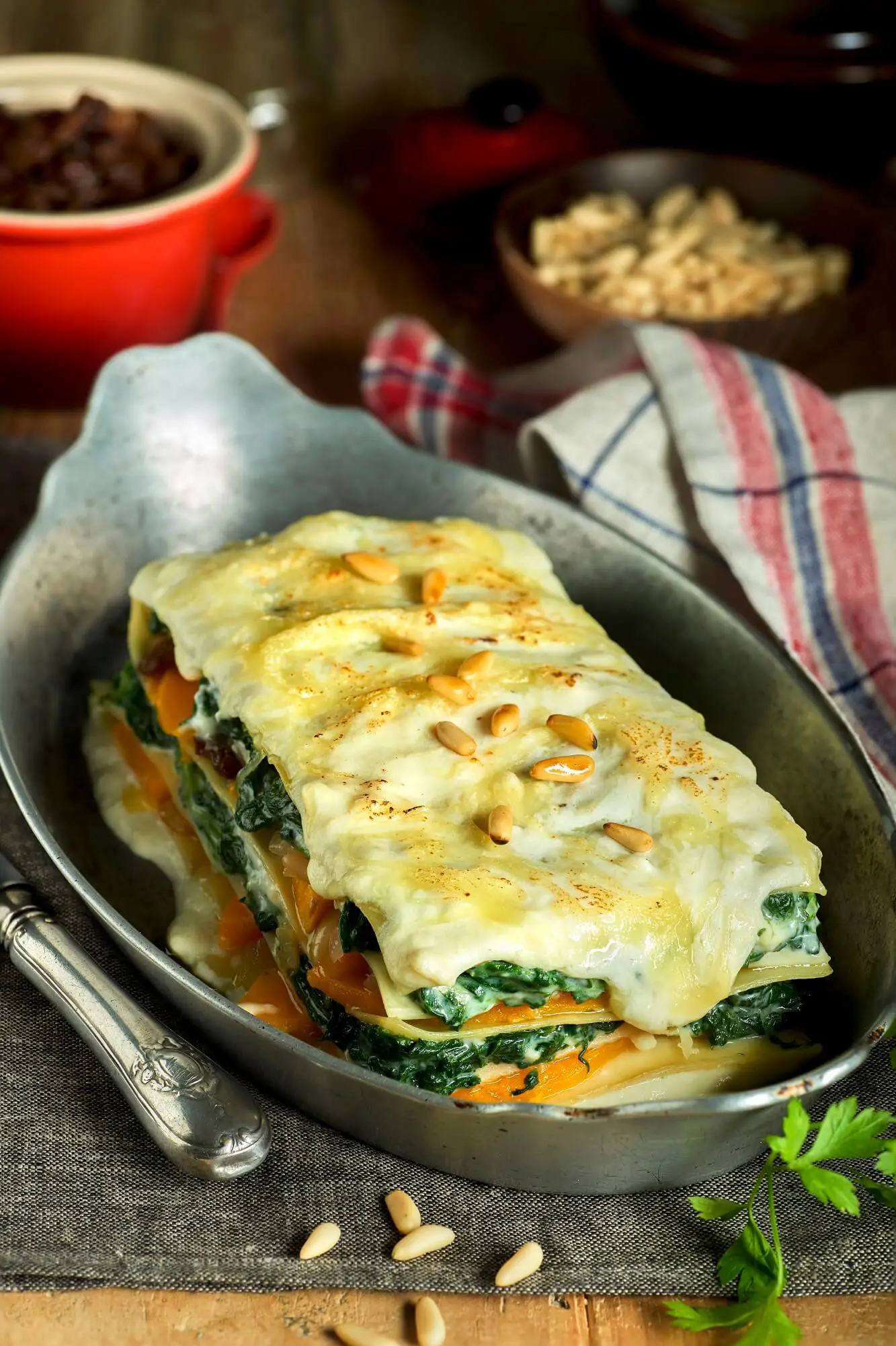 recetas con verduras Lasaña de calabaza y espinacas