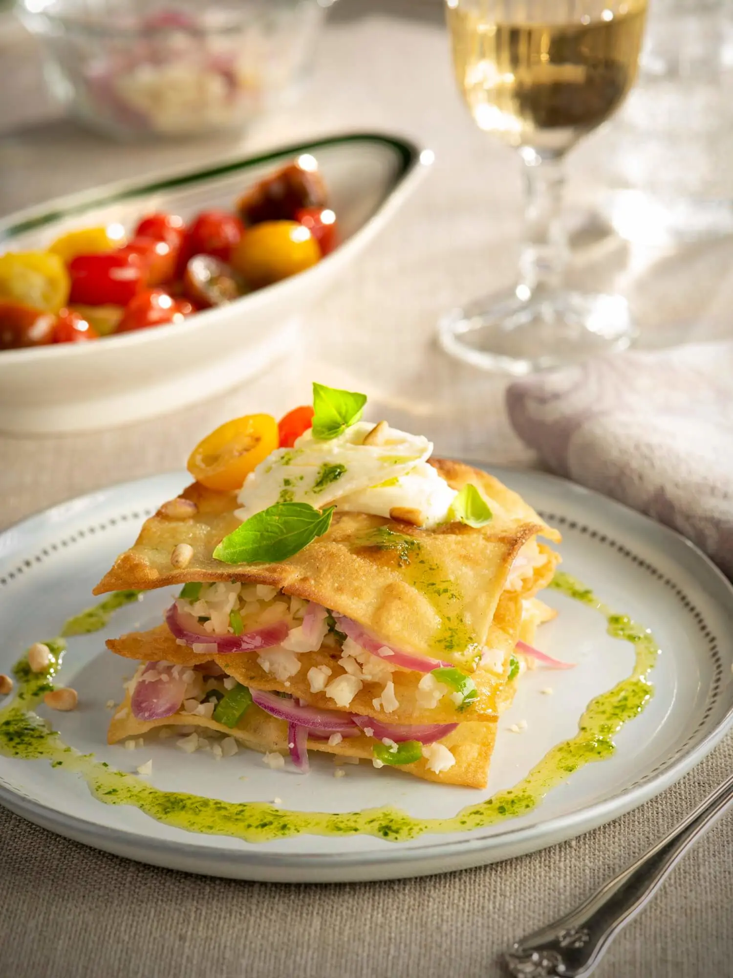 recetas con verduras Milhojas con coliflor