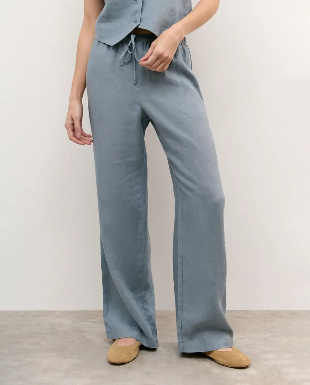 Pantalón fluido de lino