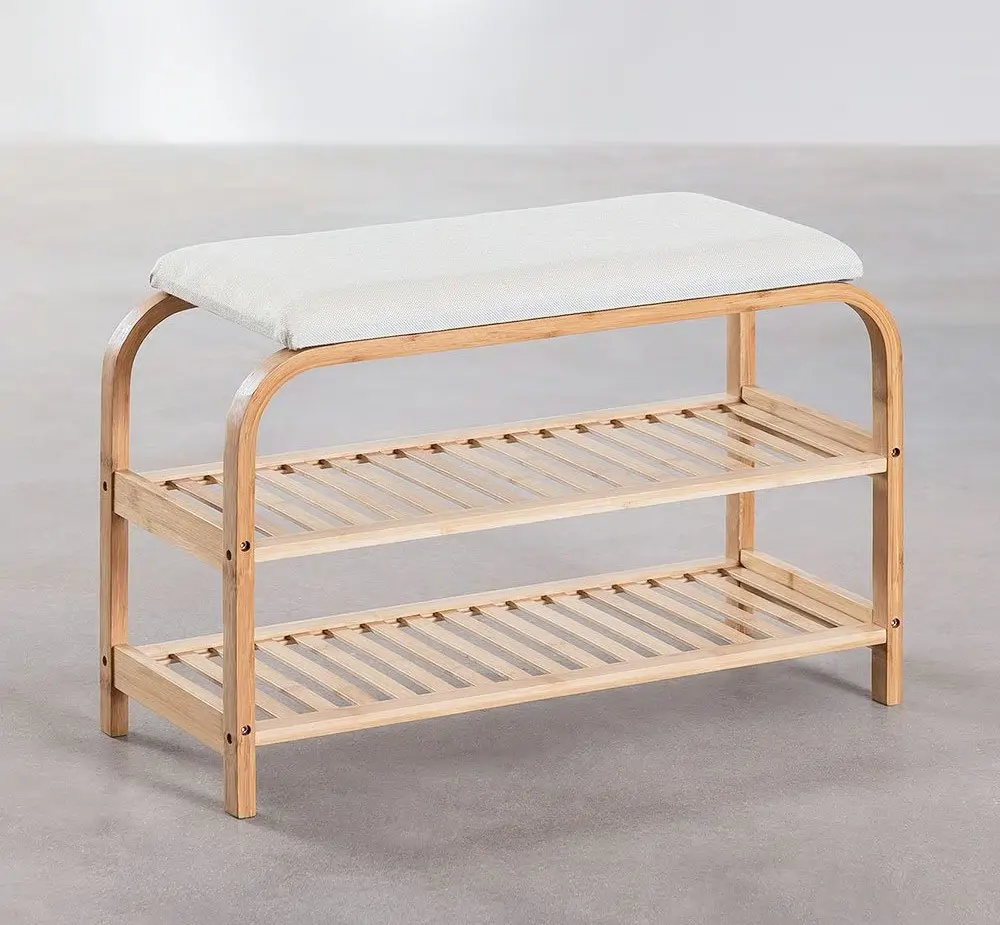 Sklum - Banco Zapatero en Madera de Bambú Kaupo