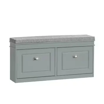 SoBuy - Banco zapatero con 2 solapas mdf gris claro