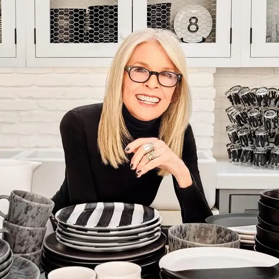 La actriz Diane Keaton en su cocina.