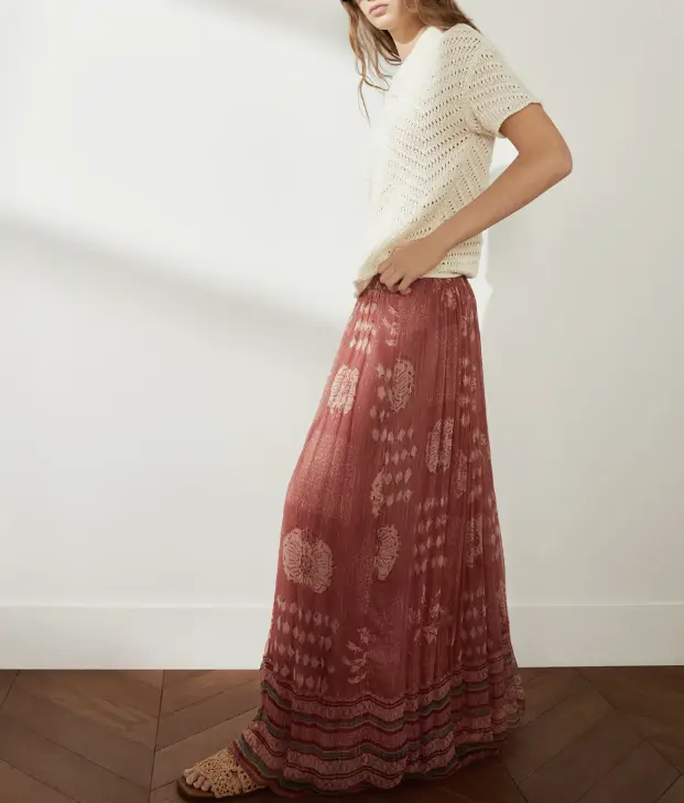 Falda larga lúrex