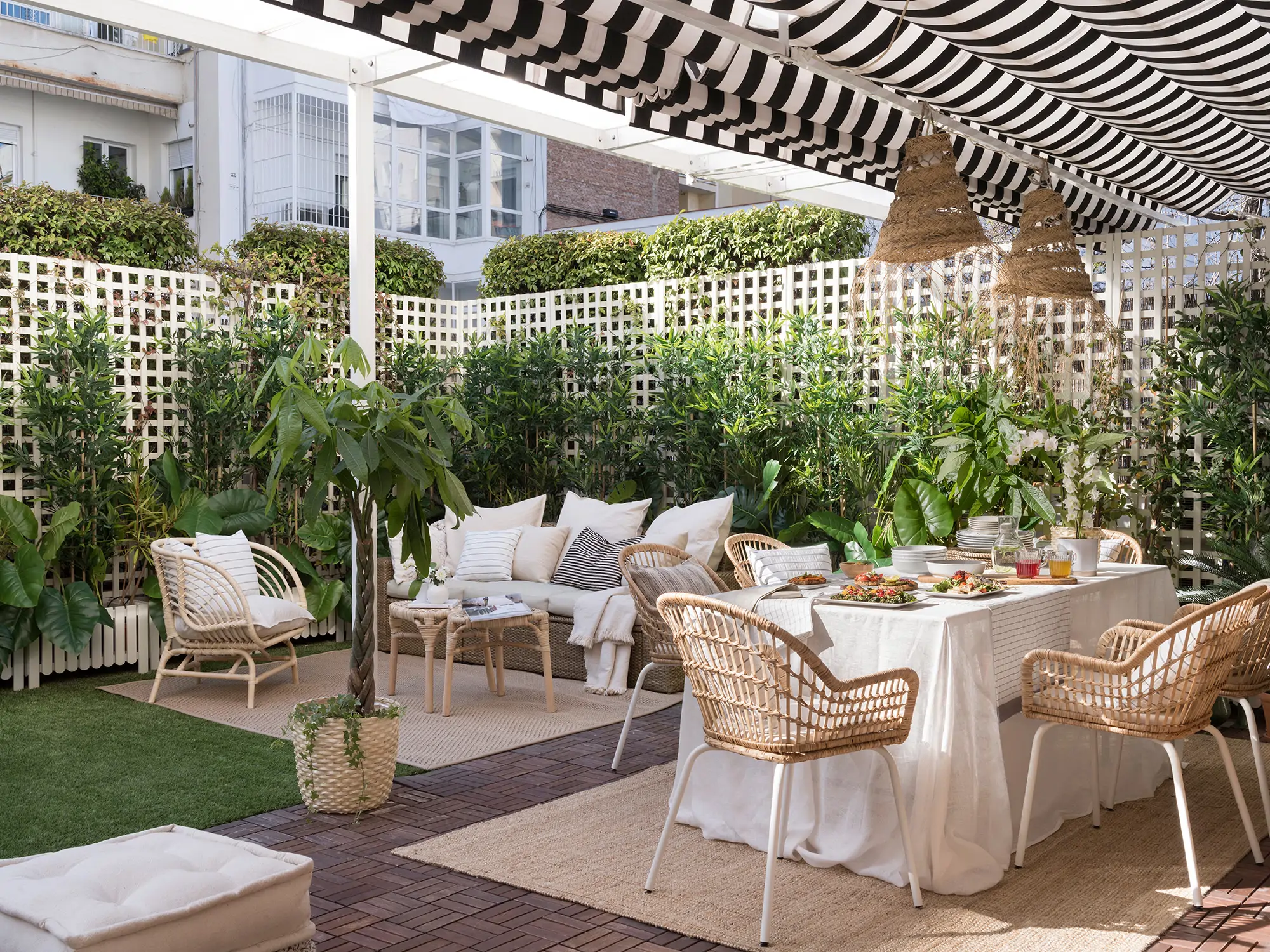 terraza con celosia y plantas para privacidad 00504055