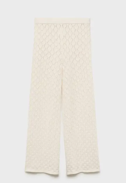Pantalón recto punto calado de Mango