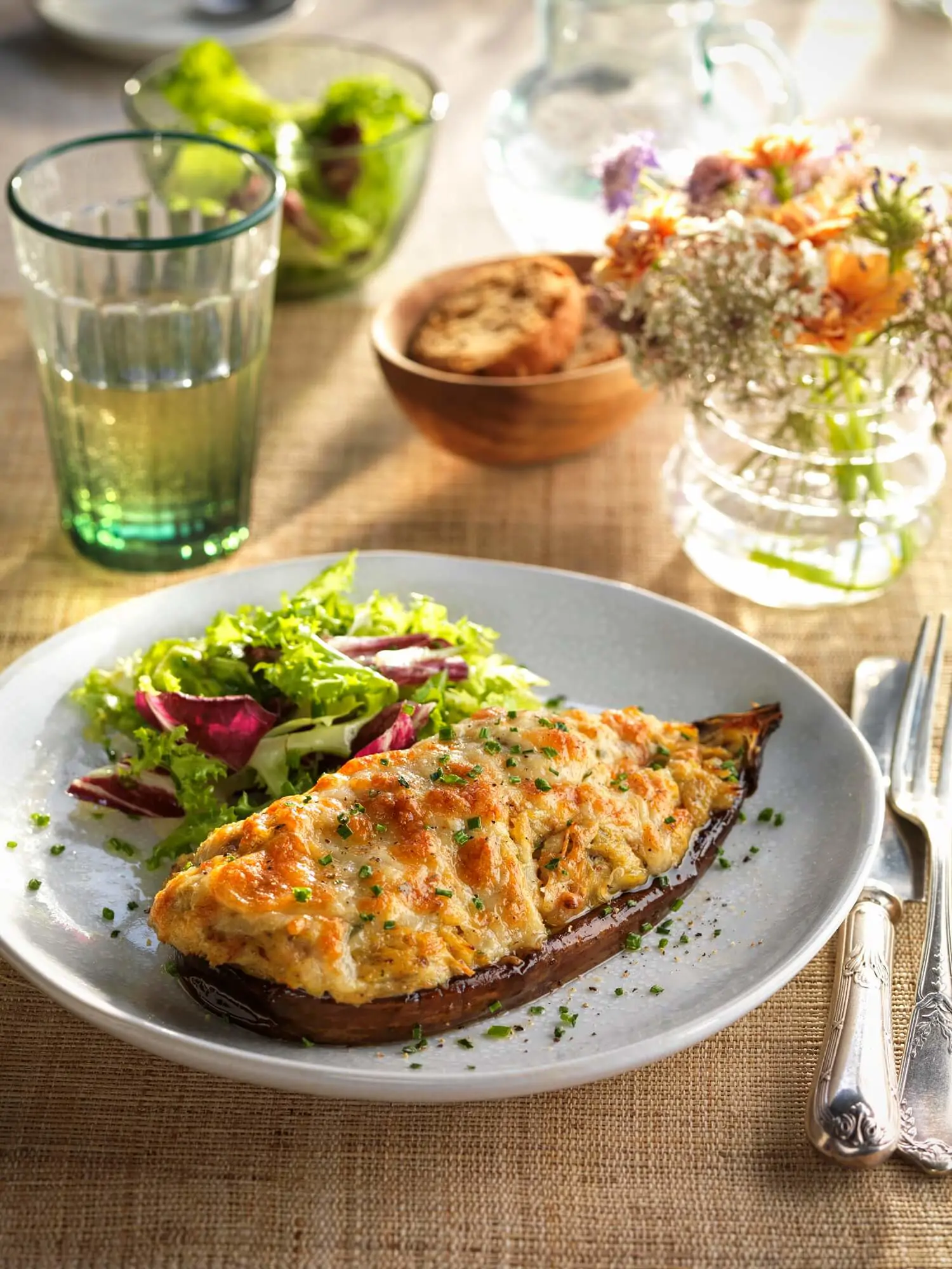 recetas con berenjenas barcas rellenas de pollo