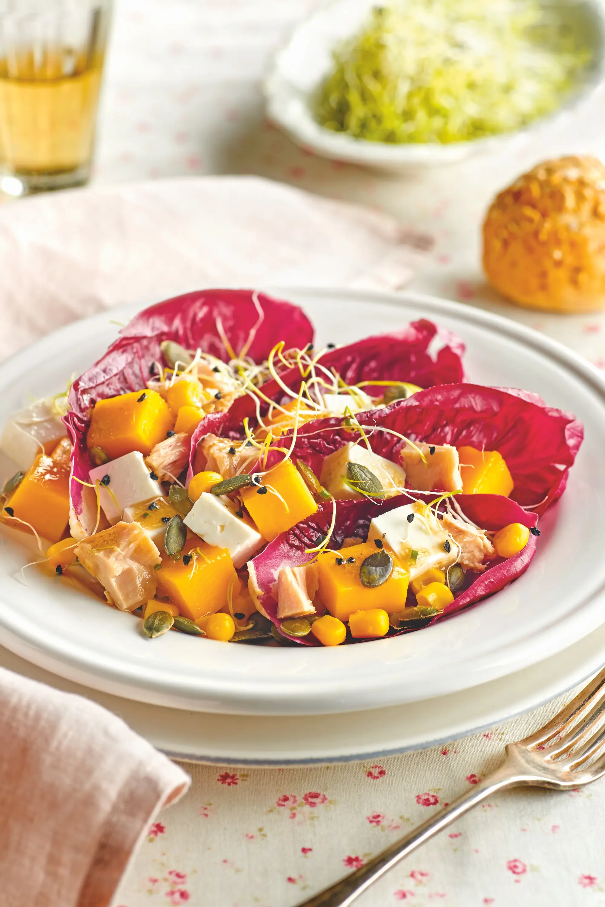recetas fáciles y rápidas Ensalada de endivias, mango y queso fresco