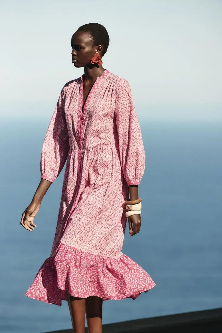 Vestido midi estampado