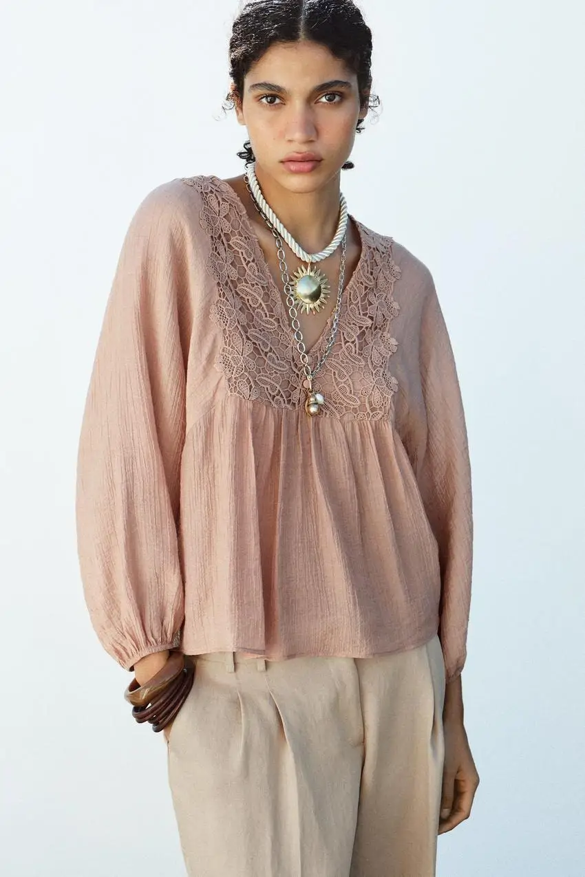 Blusa textura crochet